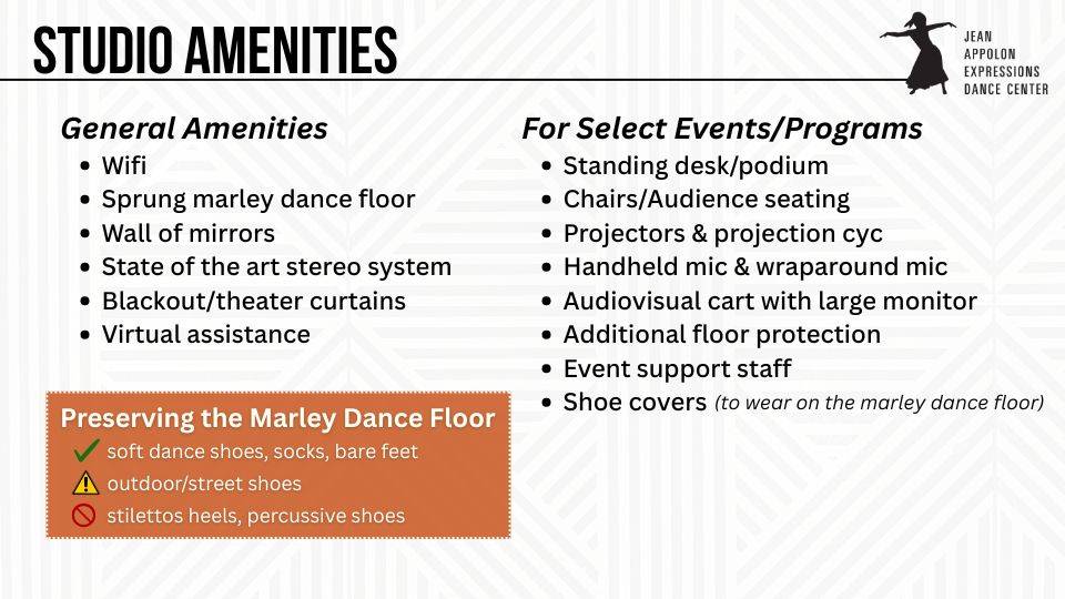 JAE Dance Center - Rent the Space